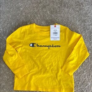 Champion Yellow Long Sleeve Tee with Logo